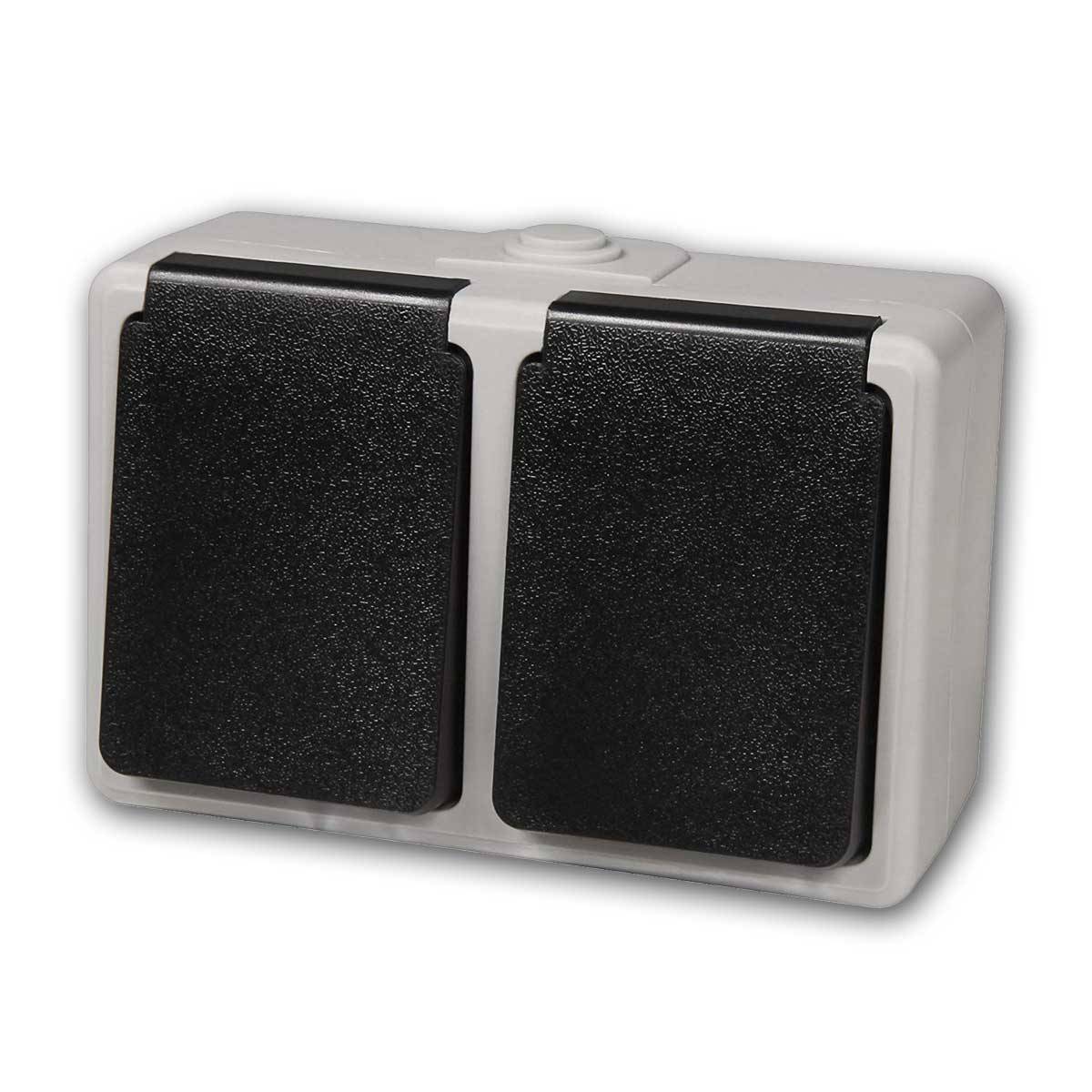 McPower - Feuchtraum Doppelsteckdose "Taff" 250V/16A IP44 hz-0