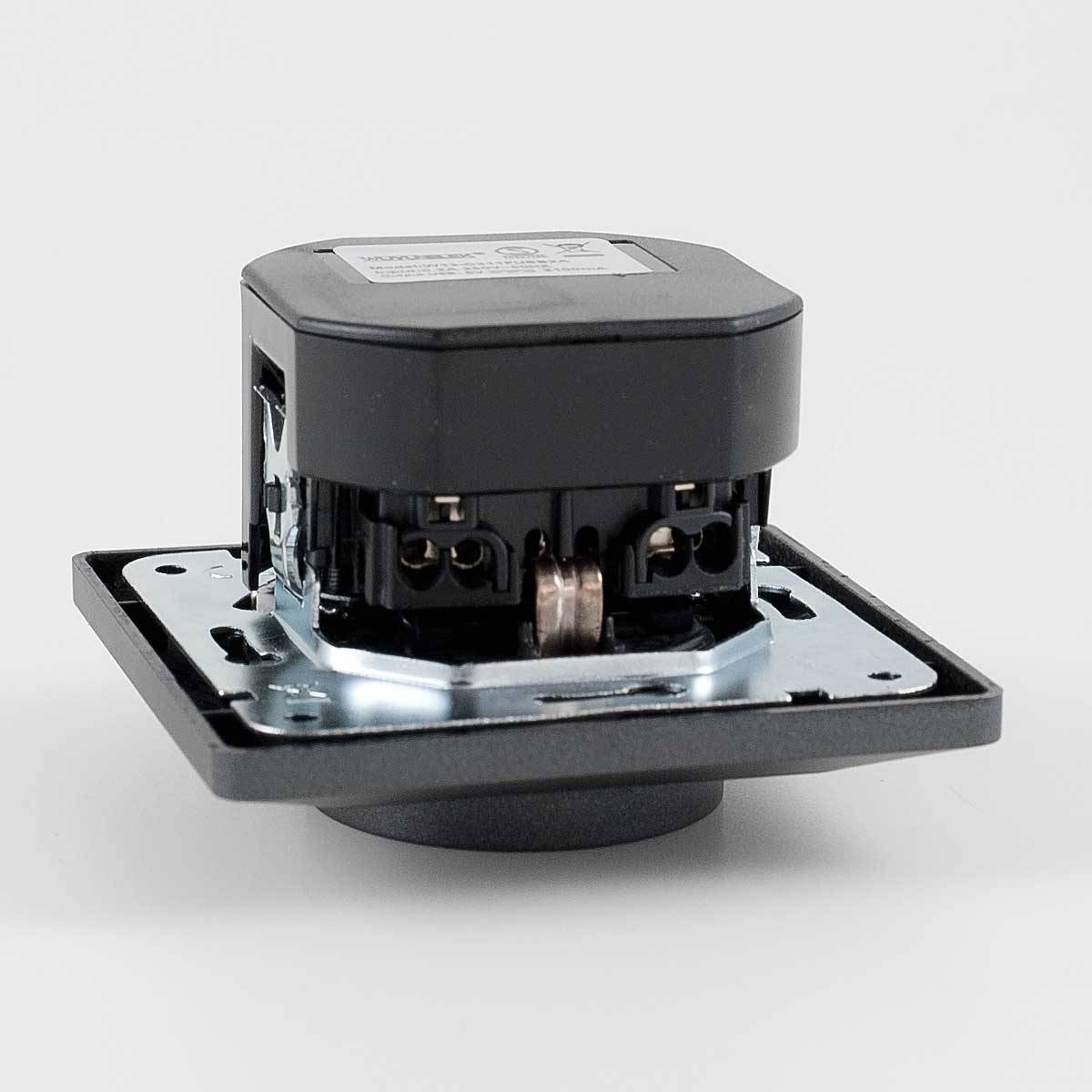 ChiliTec - MILOS Steckdose mit 2x USB 1A anthrazit mit Rahmen-3
