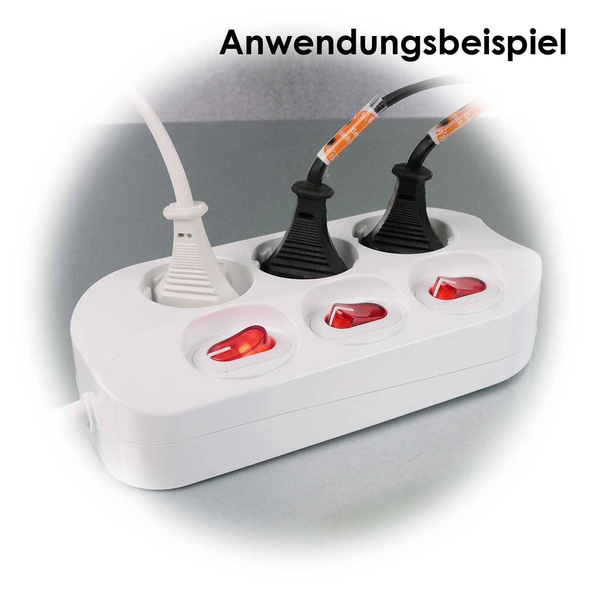 ChiliTec - Tischsteckdose mit Einzelschaltung 3-fach, weiß-4