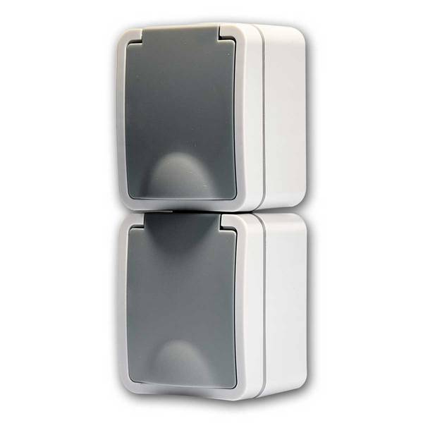 McPower - FIX Doppelsteckdose vertikal IP54 250V~/16A