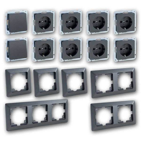 ChiliTec - MILOS Starter-Kit PRO, 16-tlg. Set 250V/16A anthra