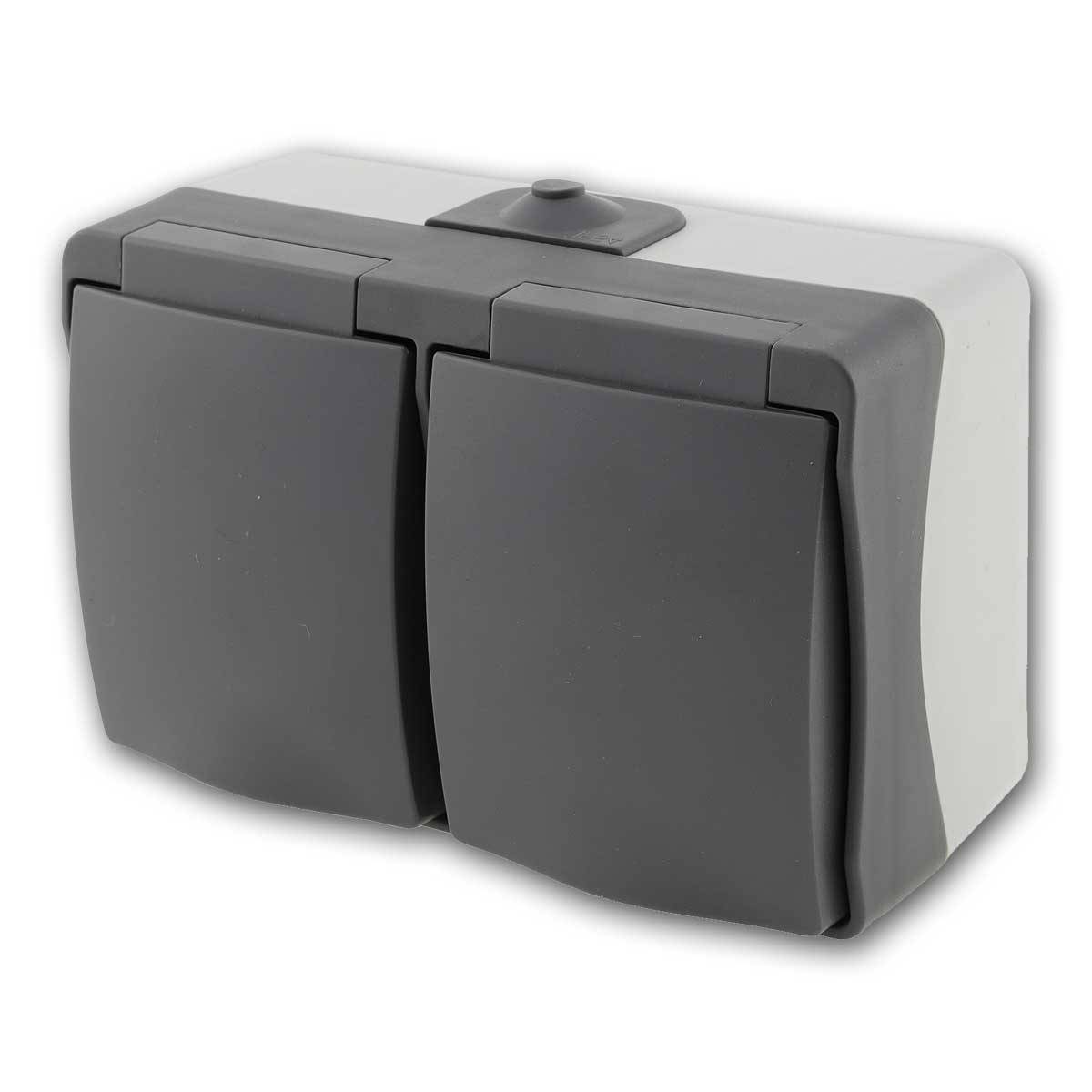 ChiliTec - NUQUI Feuchtraum 2-fach Steckdose horizonta IP54