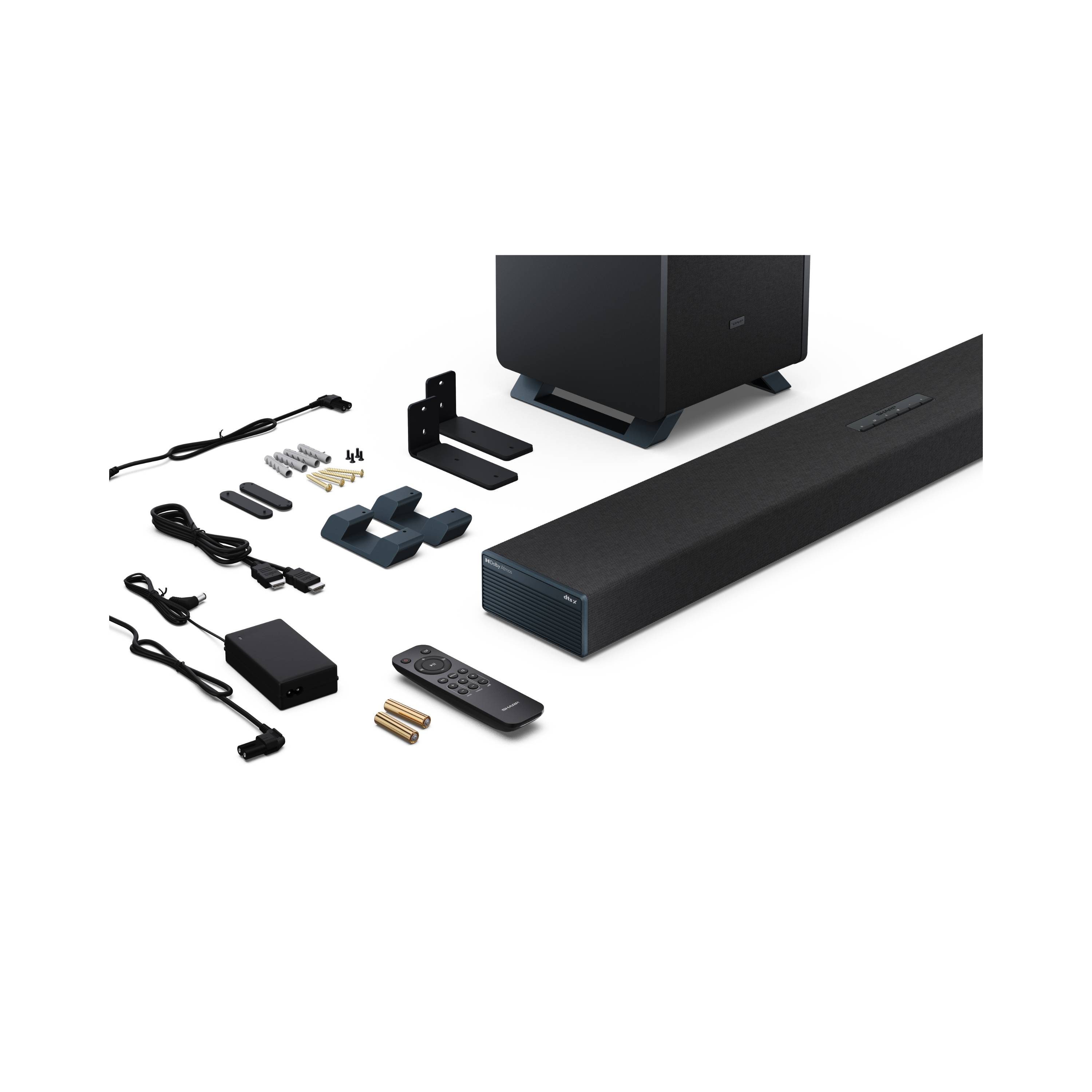 Sharp HT-SBW53121 3.1.2 Dolby Atmos Soundbar mit DTS:X, kabellosem Subwoofer, Bluetooth 5.3 und HDMI eARC-4