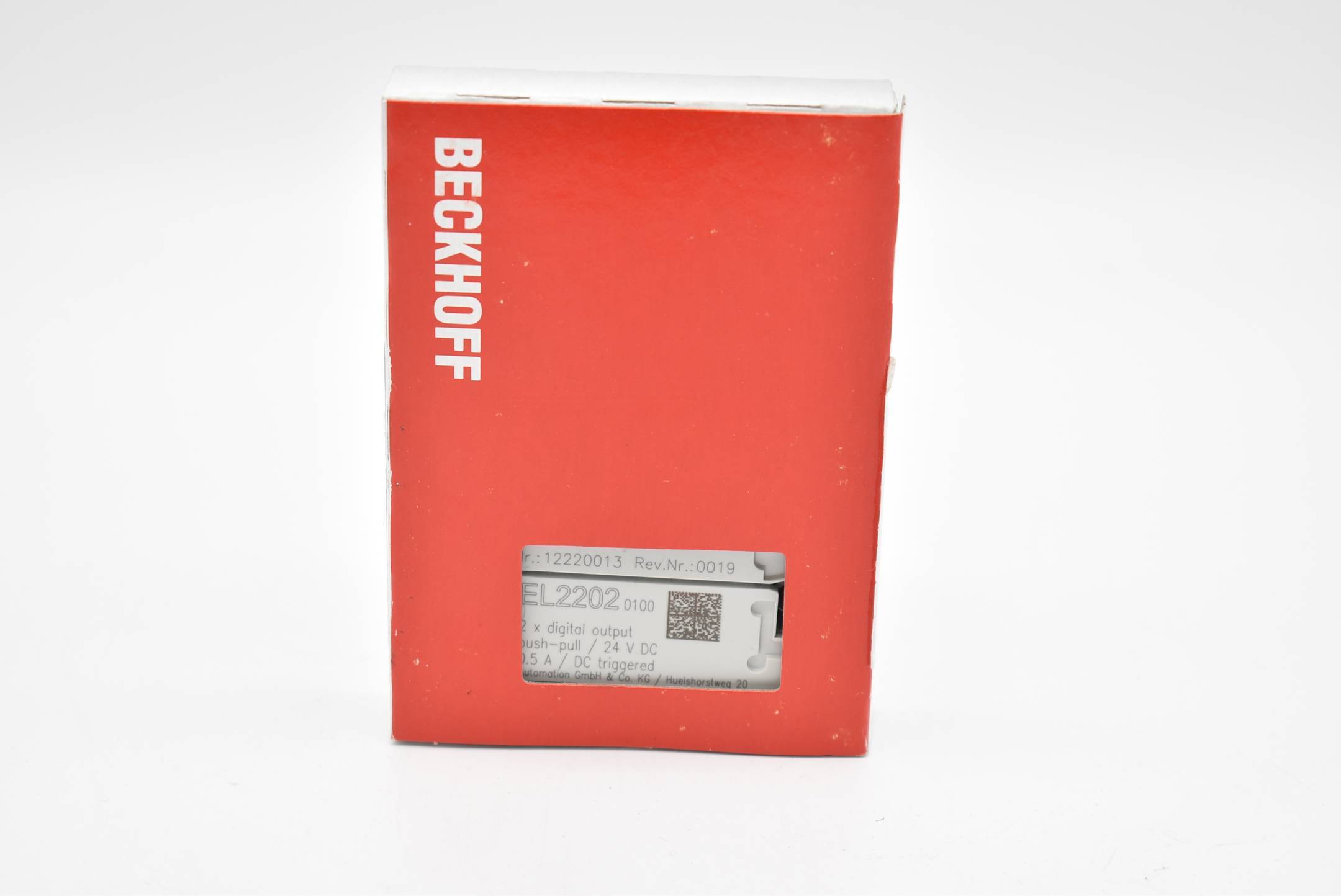 Beckhoff EL2202-0100, EtherCAT-Klemme, 2-Kanal-Digital-Ausgang, 24V DC, 0,5A, Push-Pull, Tristate, Distributed Clocks-0