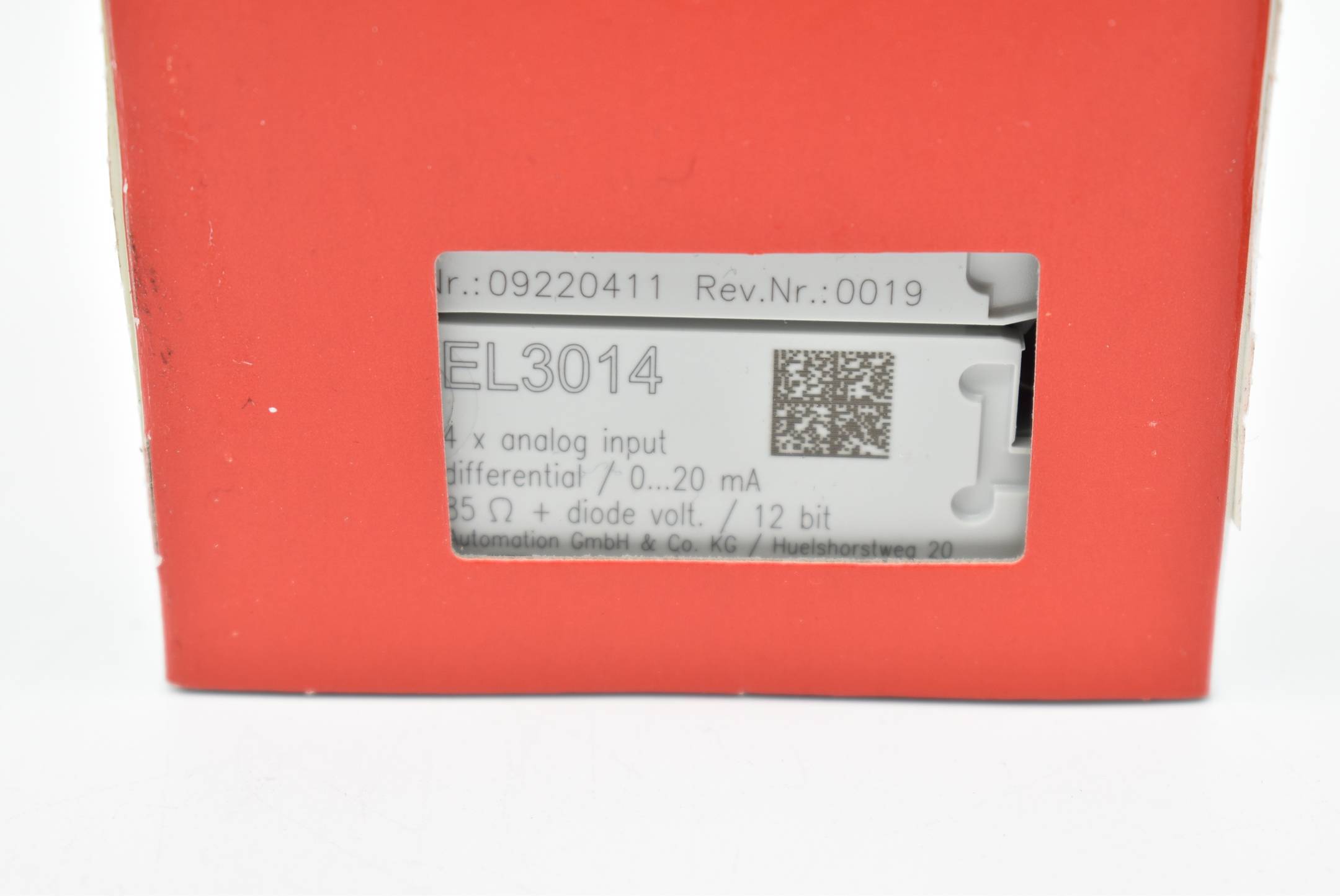 Beckhoff EL3014, EtherCAT-Klemme, 4-Kanal-Analog-Eingang, Strom, 0…20 mA, 12 Bit, differentiell-1