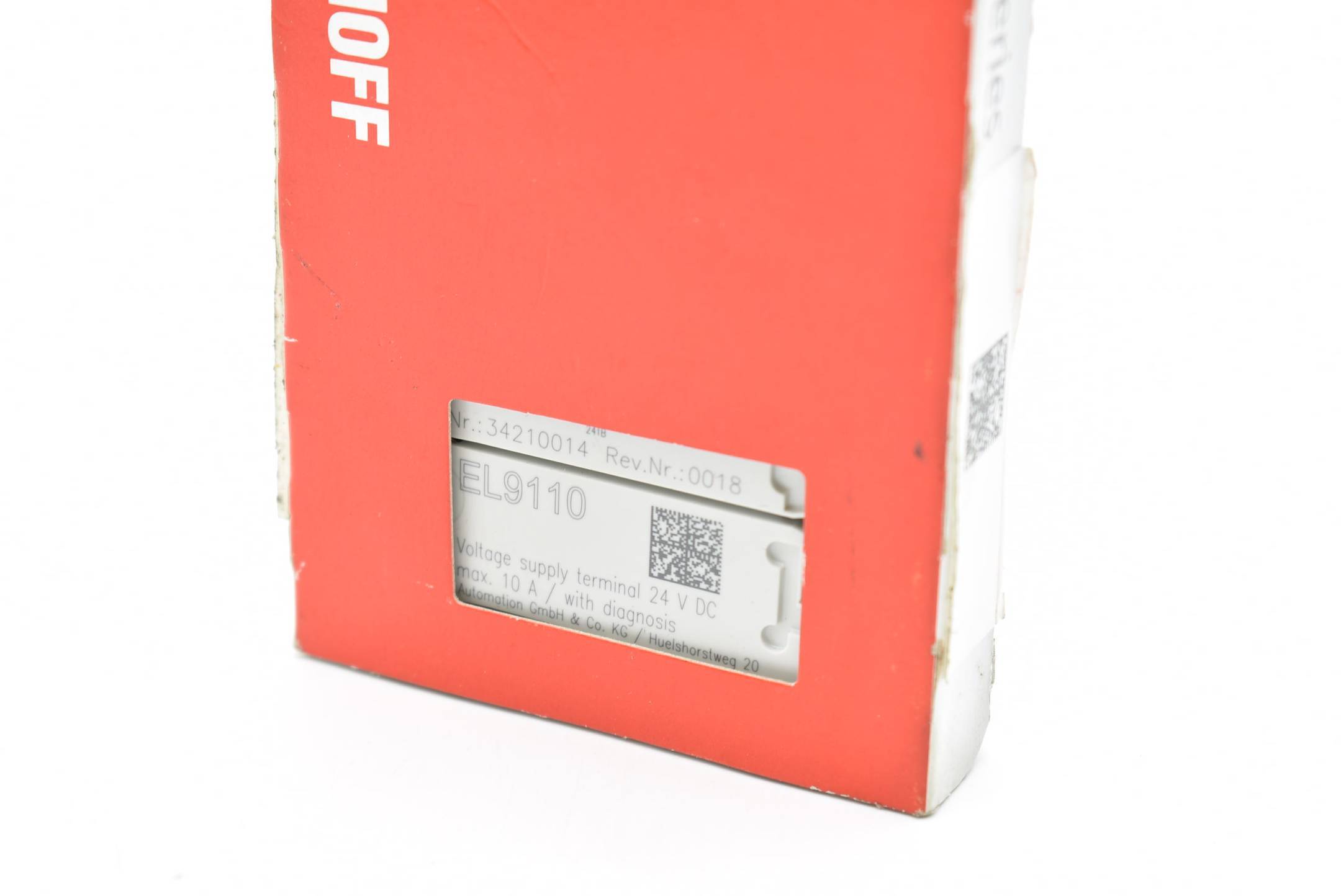Beckhoff EL9110, EtherCAT-Klemme, Potenzialeinspeisung, 24V DC, 10A, mit Diagnose-1