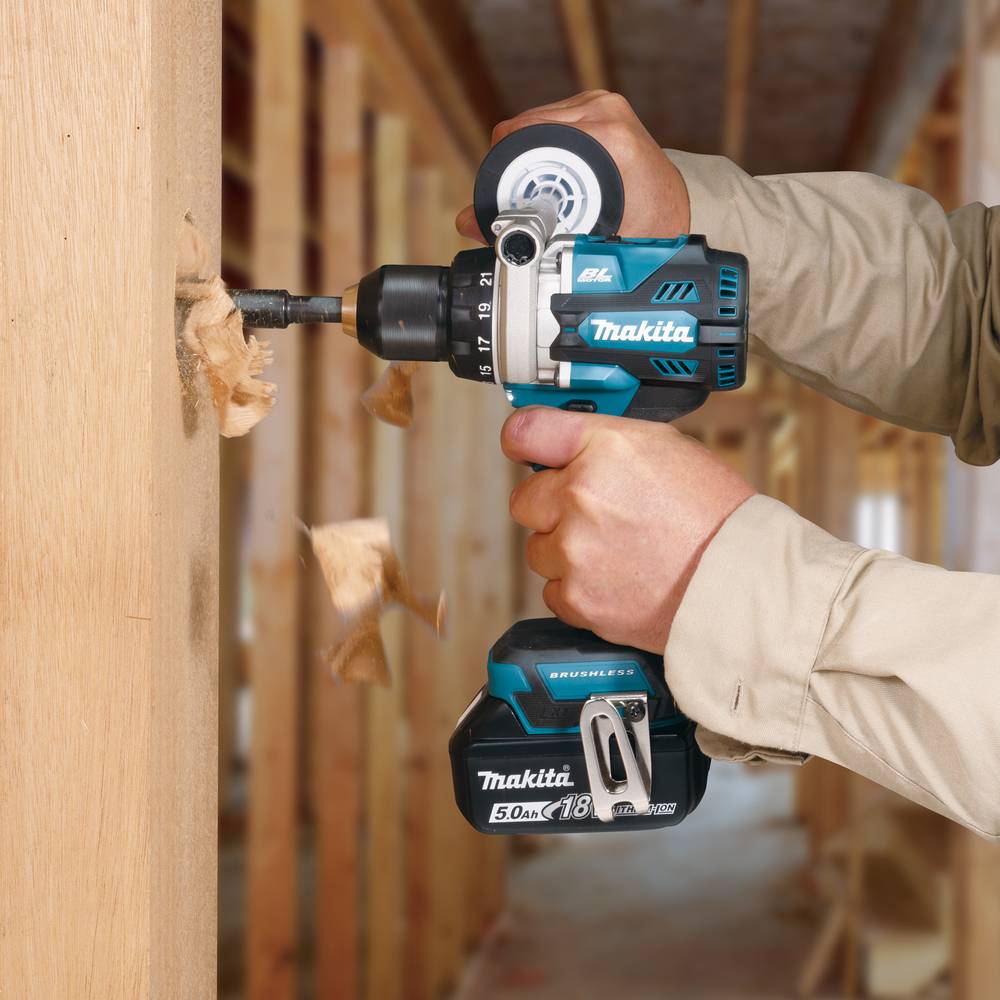 Makita DDF492Z, Handbohrmaschine, Ohne Schlüssel, Bürstenlos, Bohrer, Blau, Schwarz, 1,3 cm-1