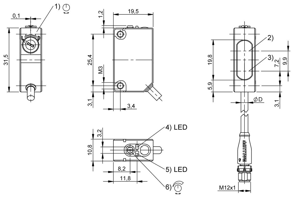 Balluff Optoelektronischer Sensor BOS-1
