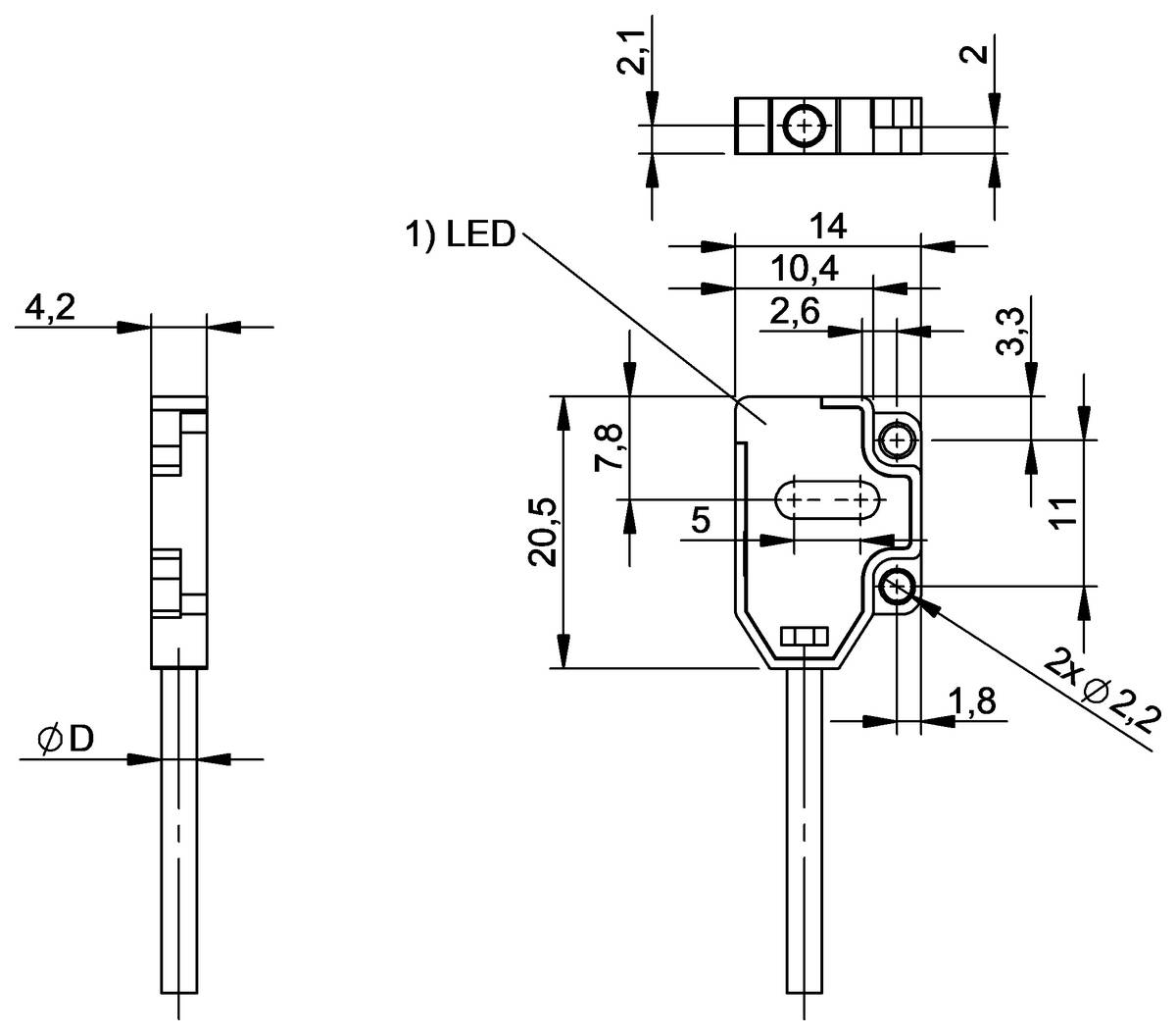BALLUFF Optoelektronischer Sensor - BOS02H8, 1 St.-1