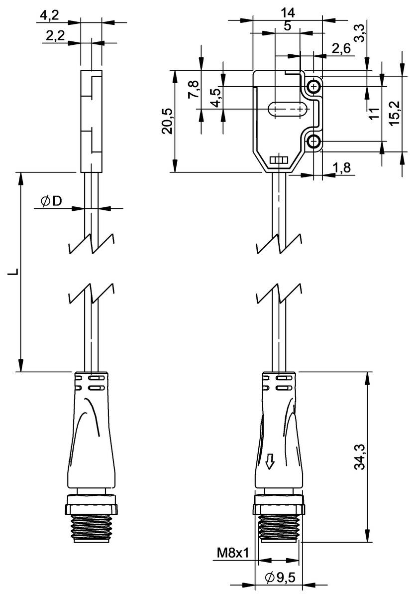 BALLUFF Optoelektronischer Sensor - BOS02HH, 1 St.-1