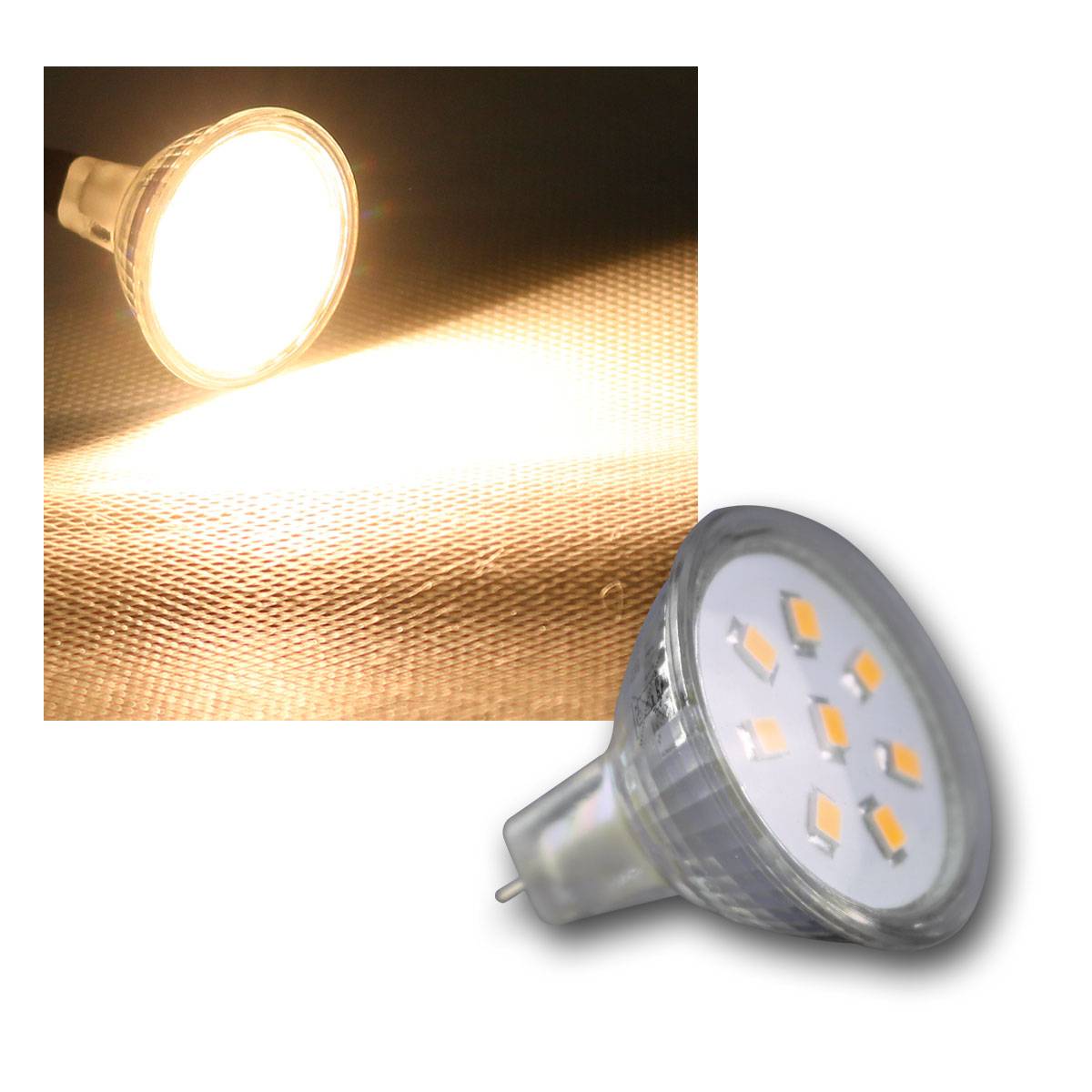 ChiliTec - MR11 Strahler, 8 SMD LED warmweiß, 140lm, 12V/2W-0