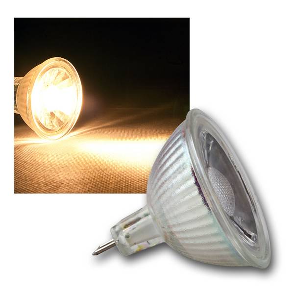 ChiliTec - MR16 LED Strahler "H35 COB" Glas, warmweiß, 230lm