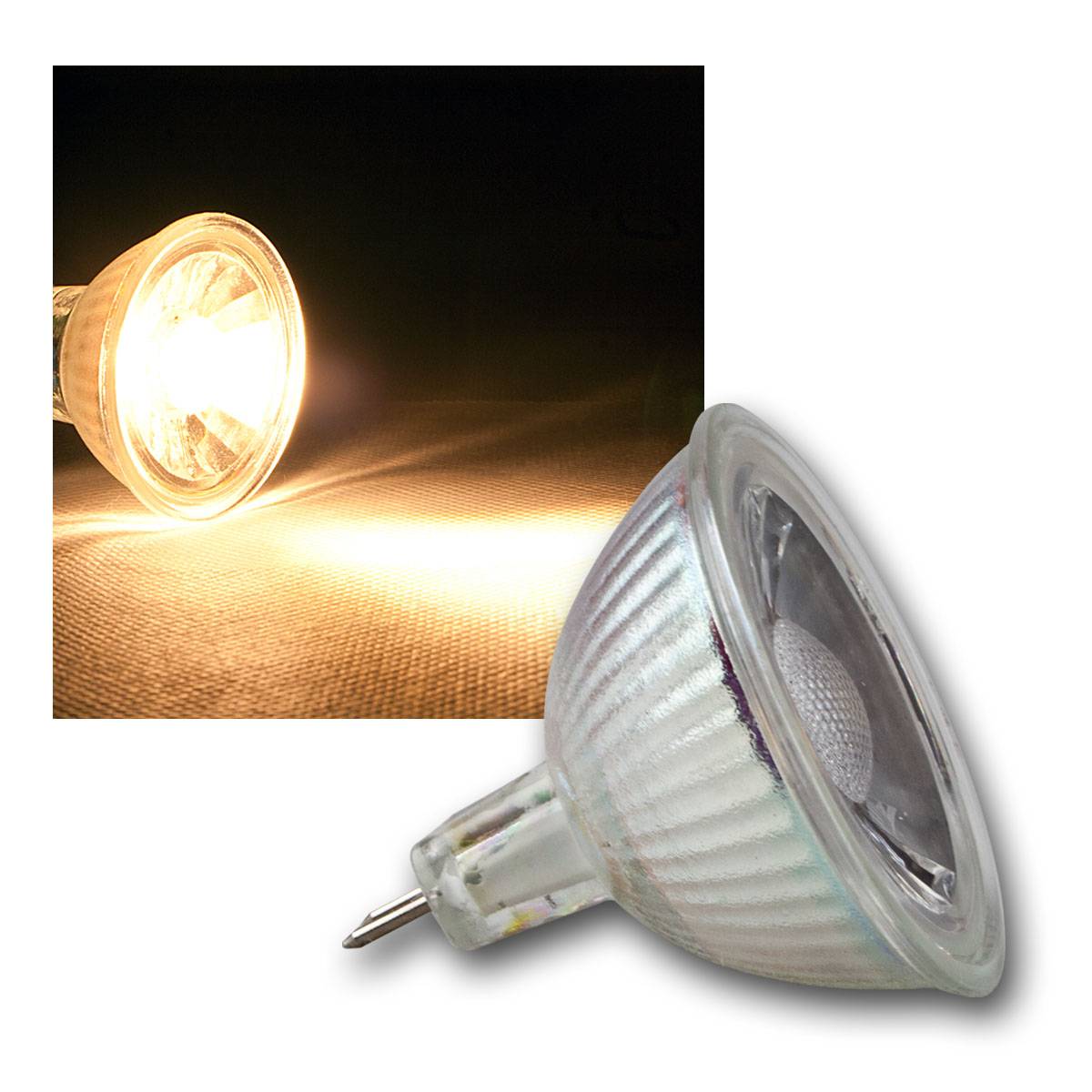 ChiliTec - MR16 LED Strahler "H35 COB" Glas, warmweiß, 230lm-0