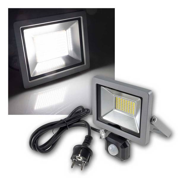 ChiliTec - LED-Fluter SlimLine"CTF-SLT30 PIR" 30W 2960lm IP44