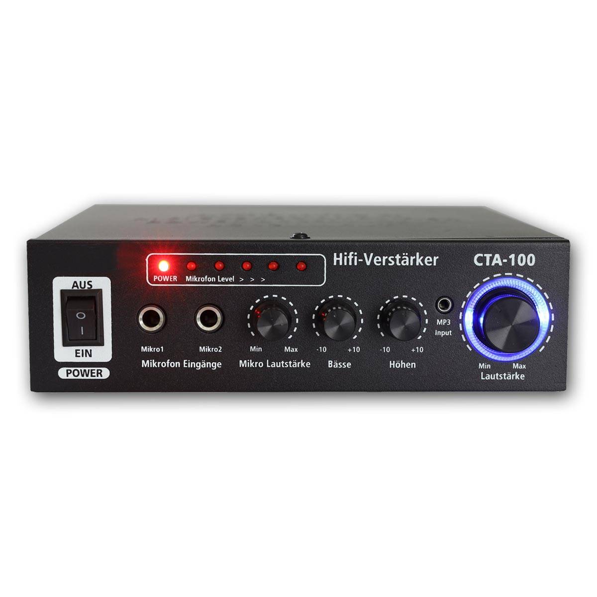 ChiliTec - HiFi-Verstärker "CTA-100" 100W, schwarz 1x Line In-1