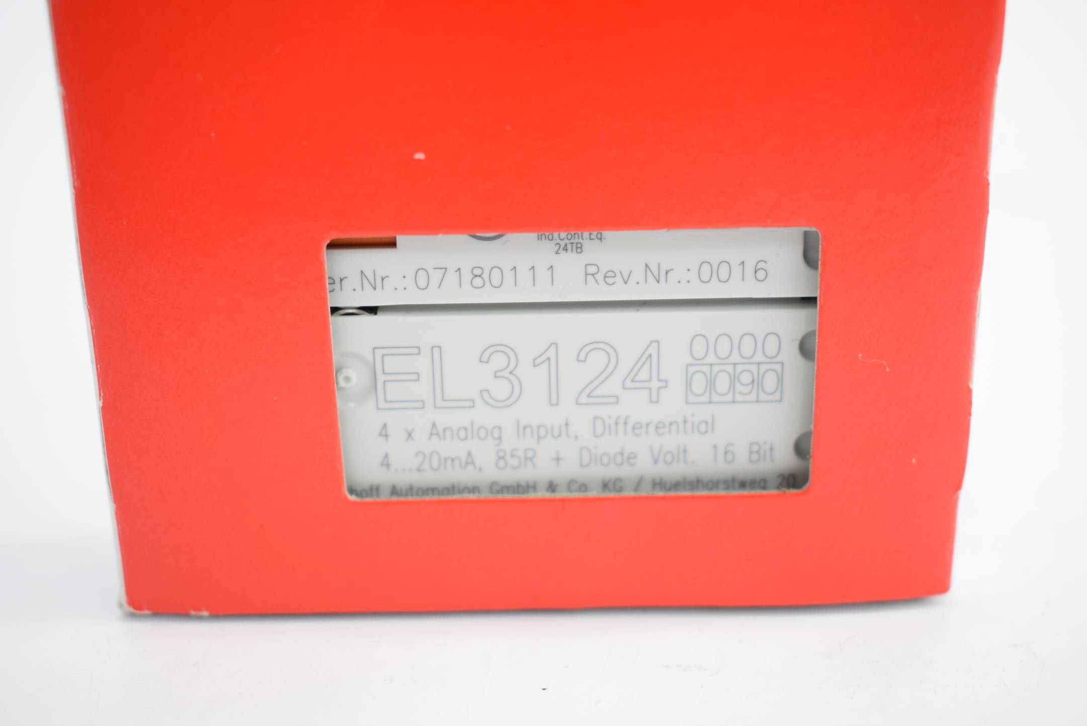 Beckhoff EL3124-0090, EtherCAT-Klemme, 4-Kanal-Analog-Eingang, Strom, 4…20 mA, 16 Bit, differentiell, TwinSAFE SC-1