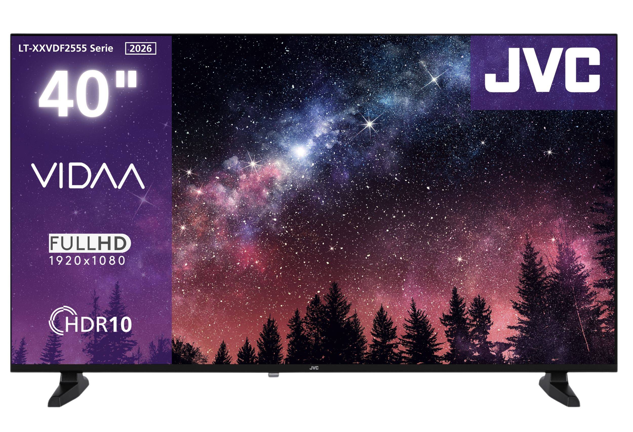 JVC LT-40VDF2555 Fernseher 40 Zoll Smart TV VIDAA Full HD HDR Fernseher, Triple-Tuner, LED TV (2026)-0