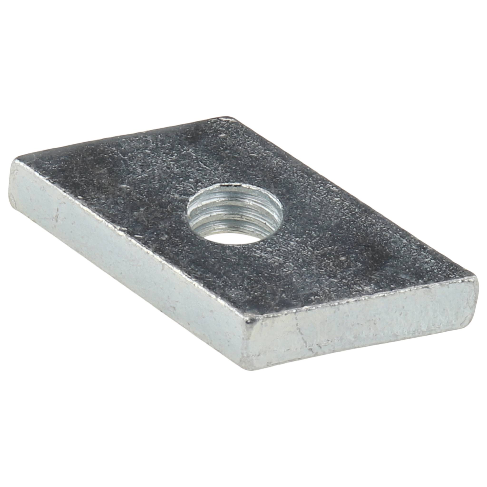 Rhombus-Gewindeplatte M6, 20x13x4, Stahl, verzinkt-0
