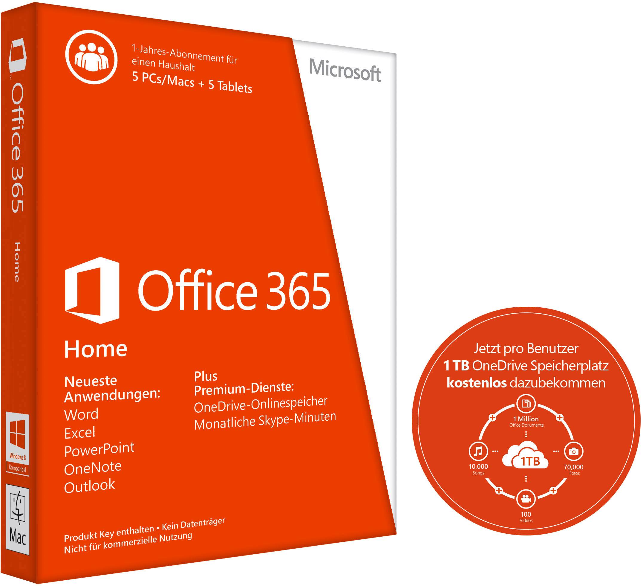 Microsoft Office 365 Home Full version, 5 licenses Office package from