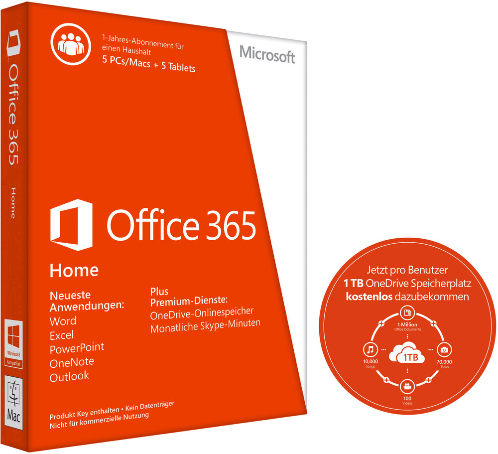 Office 365 Leider Haben Wir Vorübergehende Serverprobleme Microsoft Office 365 Home Vollversion, 5 Lizenzen Office-Paket