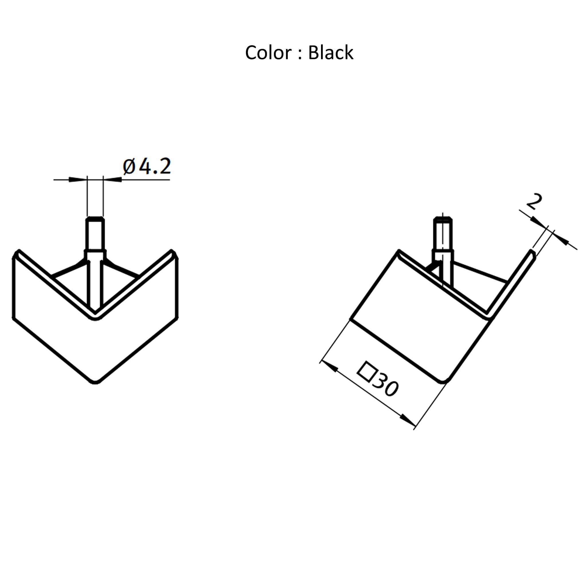 Abdeckkappe, 30x30x30, Kunststoff PA glasfaserverstärkt, schwarz-1