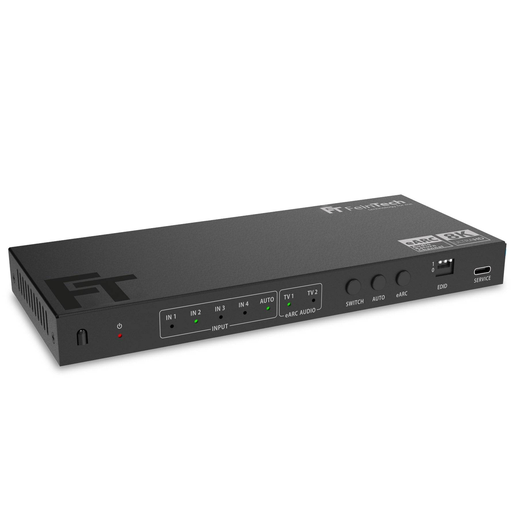 FeinTech AX341 HDMI 2.1 eARC Splitter Switch 4 In 2 Out mit Audio Extractor (eARC-Soundbar, Toslink & AUX)-3