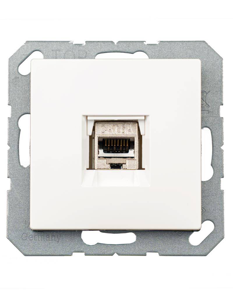 tsnetworks Keystone RJ45 Cat. 6A Modul inkl. Jung Keystone Abdeckung 1fach A1569-1WEWW & 1fach Rahmen AS581WW alpinweis-4