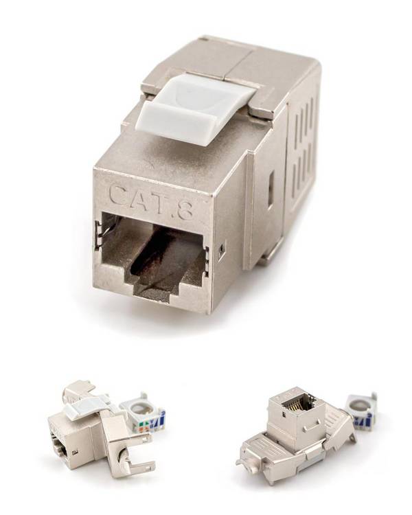 tsnetworks Cat. 8.1 Keystone Modul RJ45 Buchse 40Gbits für Verlegekabel Cat. 8, Cat. 7a, Cat. 7, Cat. 6, Cat. 6a, Cat. 5