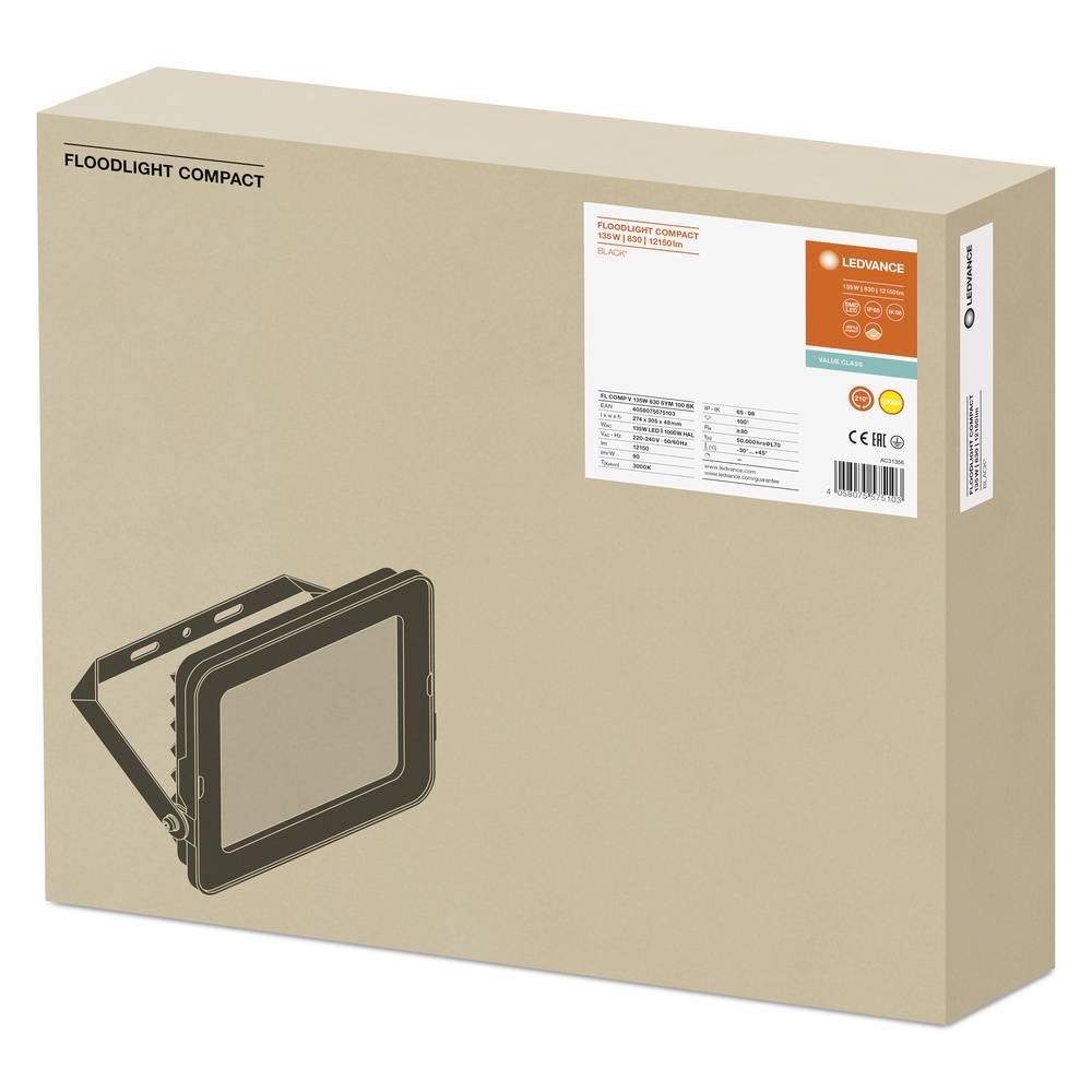 Ledvance LED-Fluter 830, schwarz FLCOMPV135W830SYM100 649 mA, 50000 h, 135 W, 3000 K, 12150 lm-4