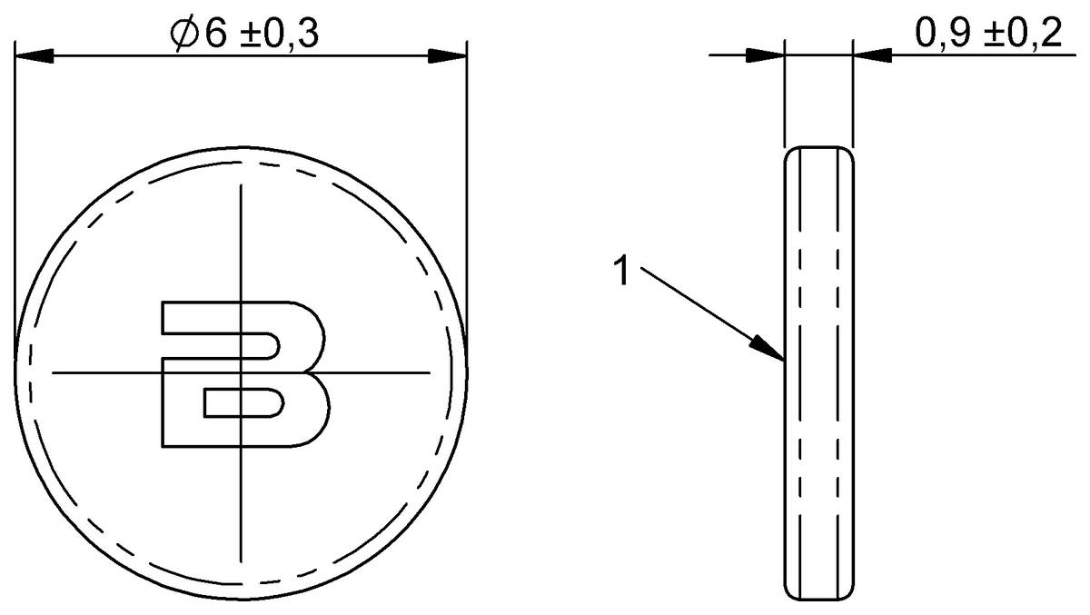 BALLUFF BIS M-1B3-03/A, RFID HF-Tags (13,56 MHz), P/n: BIS01FH-1