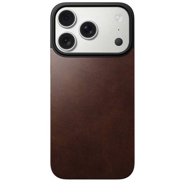 Magn. Leather Back MagSafe iPhone 17 Pro Rustic Brown H.
