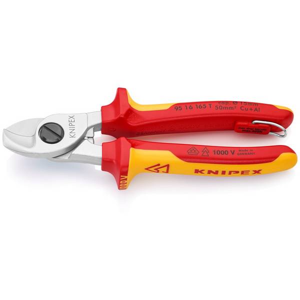 Knipex 95 16 165 T BK Kabelschere mit Befestigungs öse