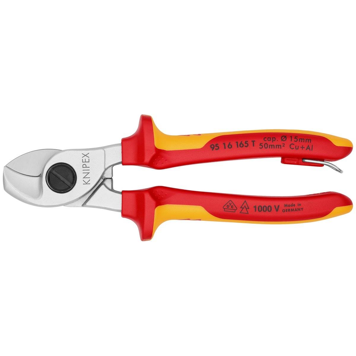 Knipex 95 16 165 T BK Kabelschere mit Befestigungs öse-4