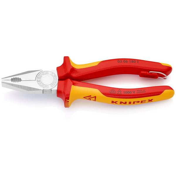 Knipex 03 06 180 T BK Kombizange mit Befestigungsö se