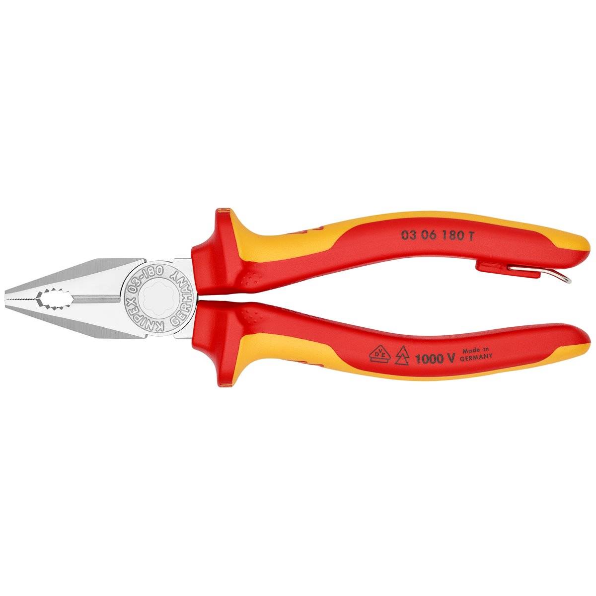Knipex 03 06 180 T BK Kombizange mit Befestigungsö se-4