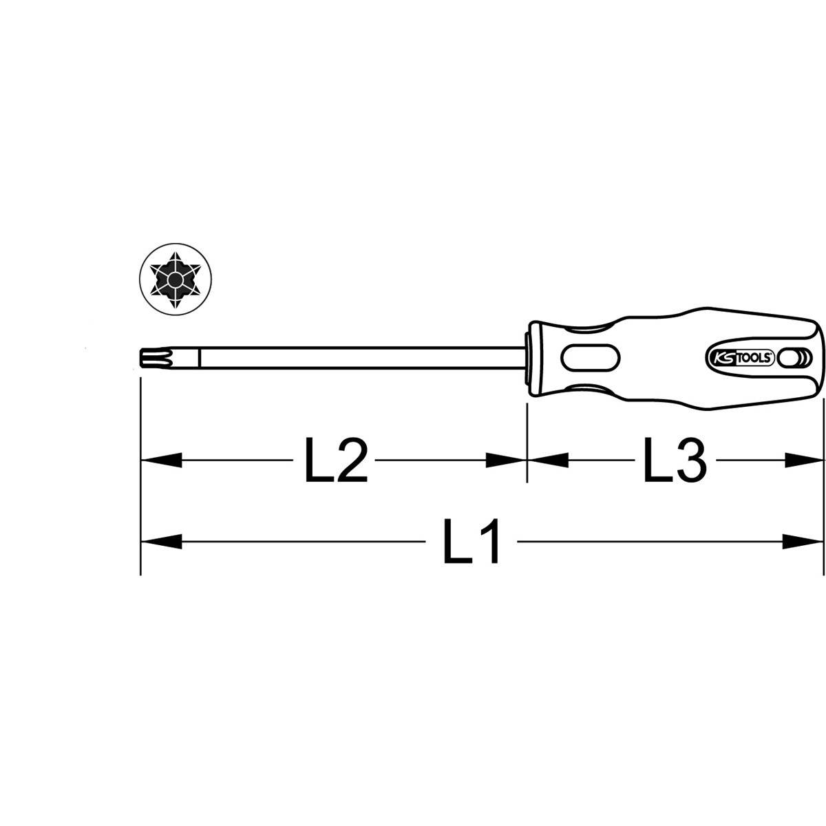 KS-Tools 159.1241 ERGOTORQUEplus Schraubendreher T orx mit Kugelkopf, T27-4