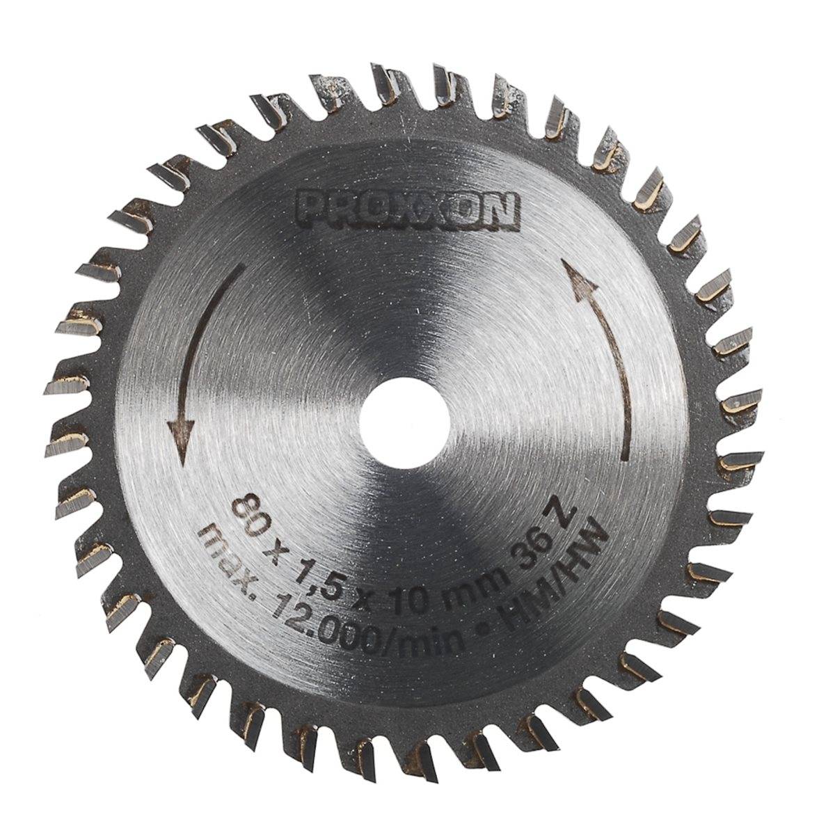 Proxxon 28732 Kreissägeblatt, HM, 80 mm, Z-36 6 Zähne-0