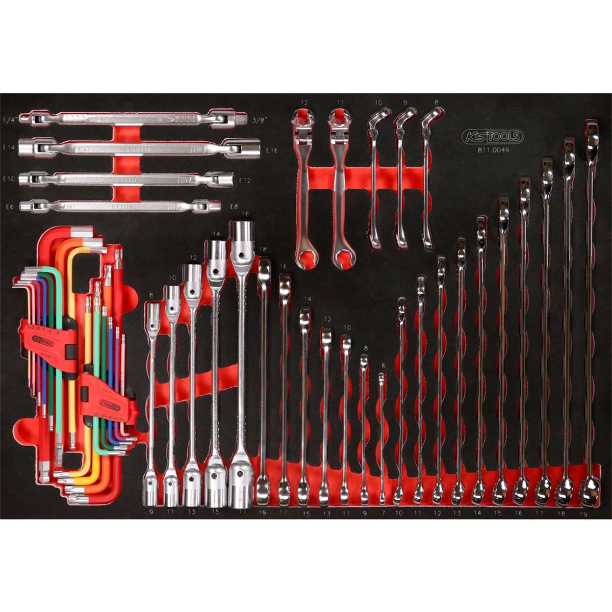 KS-Tools 811.0049 Schraubenschlüssel-Satz in Schau mstoffeinlage, 49-tlg-0