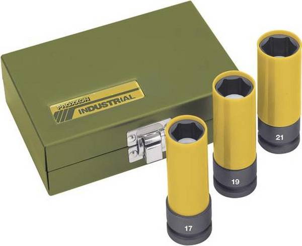 Proxxon 23938 Impact Radmuttern-Satz SW 17 19 21 mm , lang