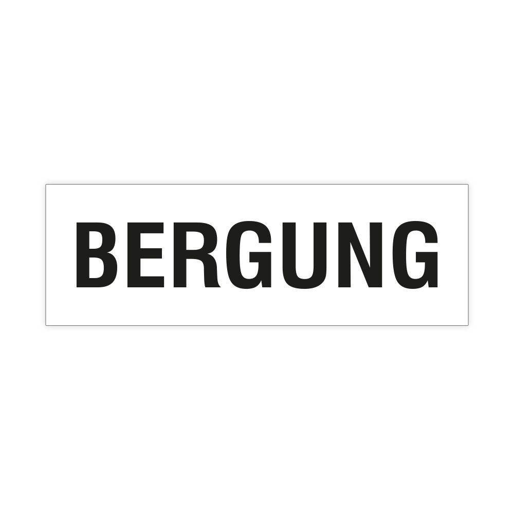 Etikett - BERGUNG, Aufkleber, Folie, 150 x 50 mm, 8 St./ Bogen-0