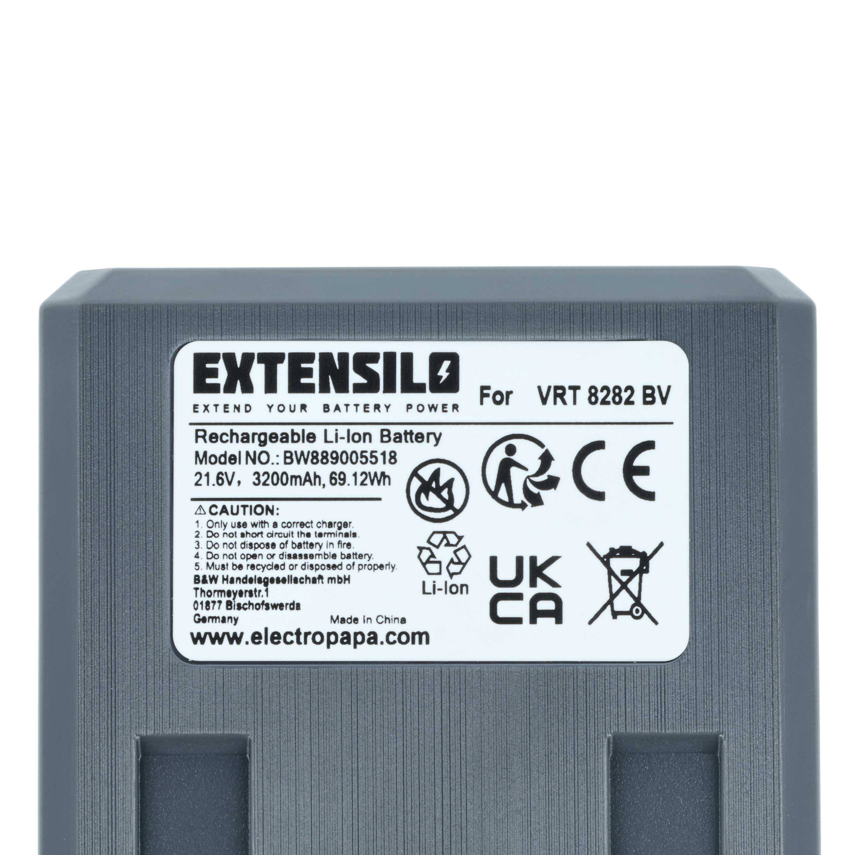 EXTENSILO Akku kompatibel mit Hoover FD22BC011 | FD22BC, FD22BR, FD22BCPET00, FD22BCPET 001, FD22BR001 Staubsauger (3,2-3