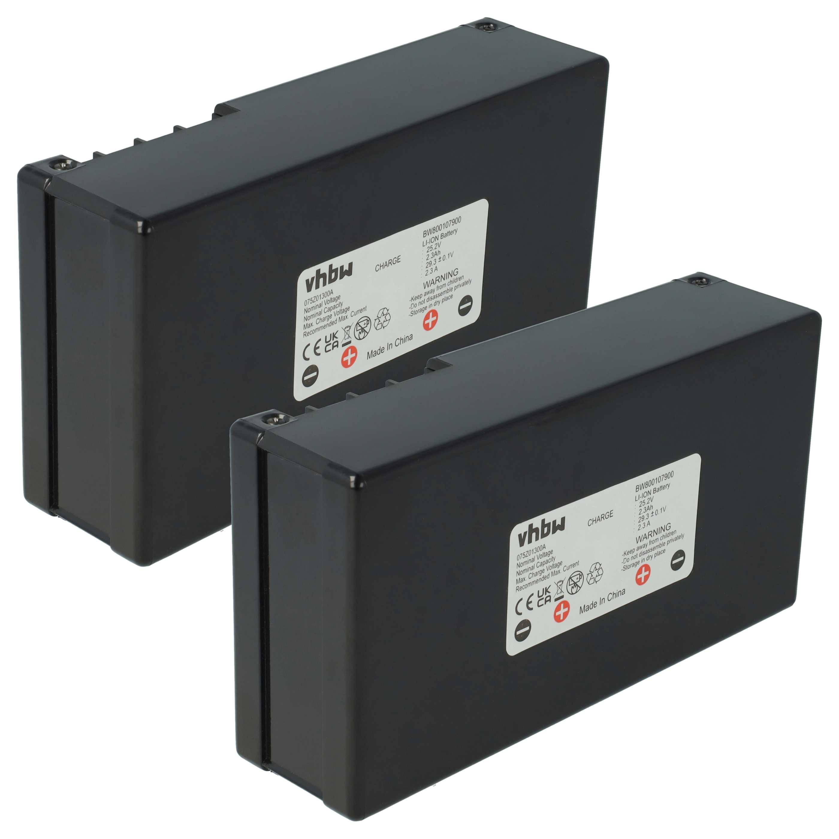 vhbw 2x Akku kompatibel mit Wiper C6 | C8, C120, Joy Xp, C12, C20, C Xe, J Xe, C180, Joy, C80, Joy Xe Rasenmäher-0
