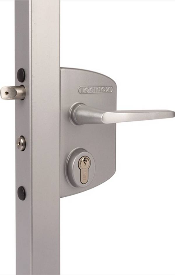 Industrieschloss silber 4-Loch Mont.f.60-80mm Profile LOCINOX