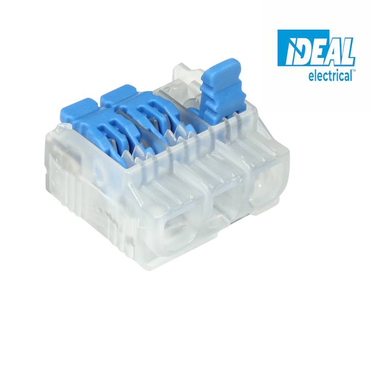 Ideal electrical L3 30-0093DE Verbindungsklemme, flexibel: 0.14-4 mm² starr: 0.2-4 mm², 3-polig, 50 Stück, Transparent-0