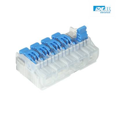 Ideal electrical L5 30-0095DE Verbindungsklemme, flexibel: 0.14-4 mm² starr: 0.2-4 mm², 5-polig, 25 Stück, Transparent-0