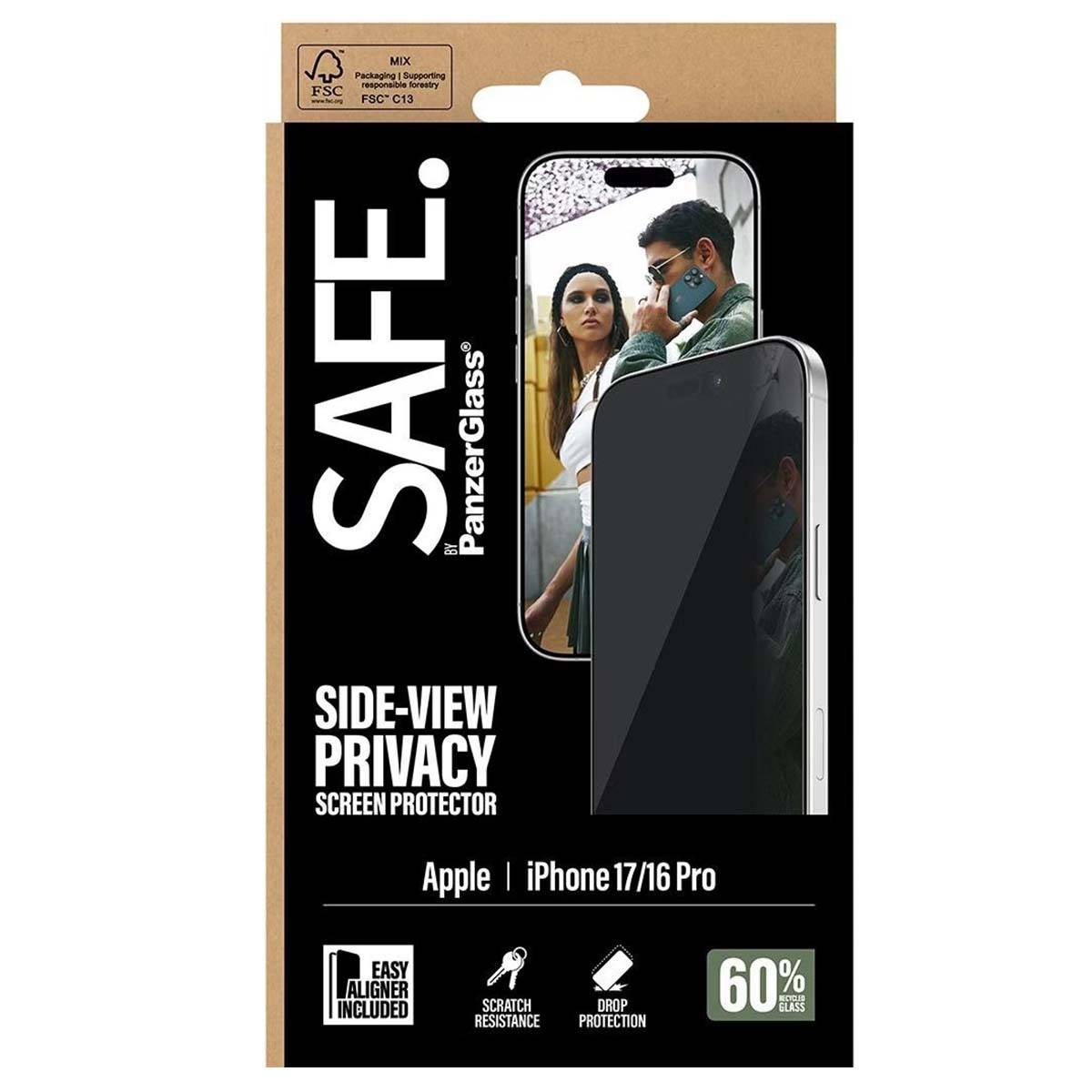 PanzerGlass SAFE. Privacy Screen Protector iPhone 17/16 Pro UWF-4