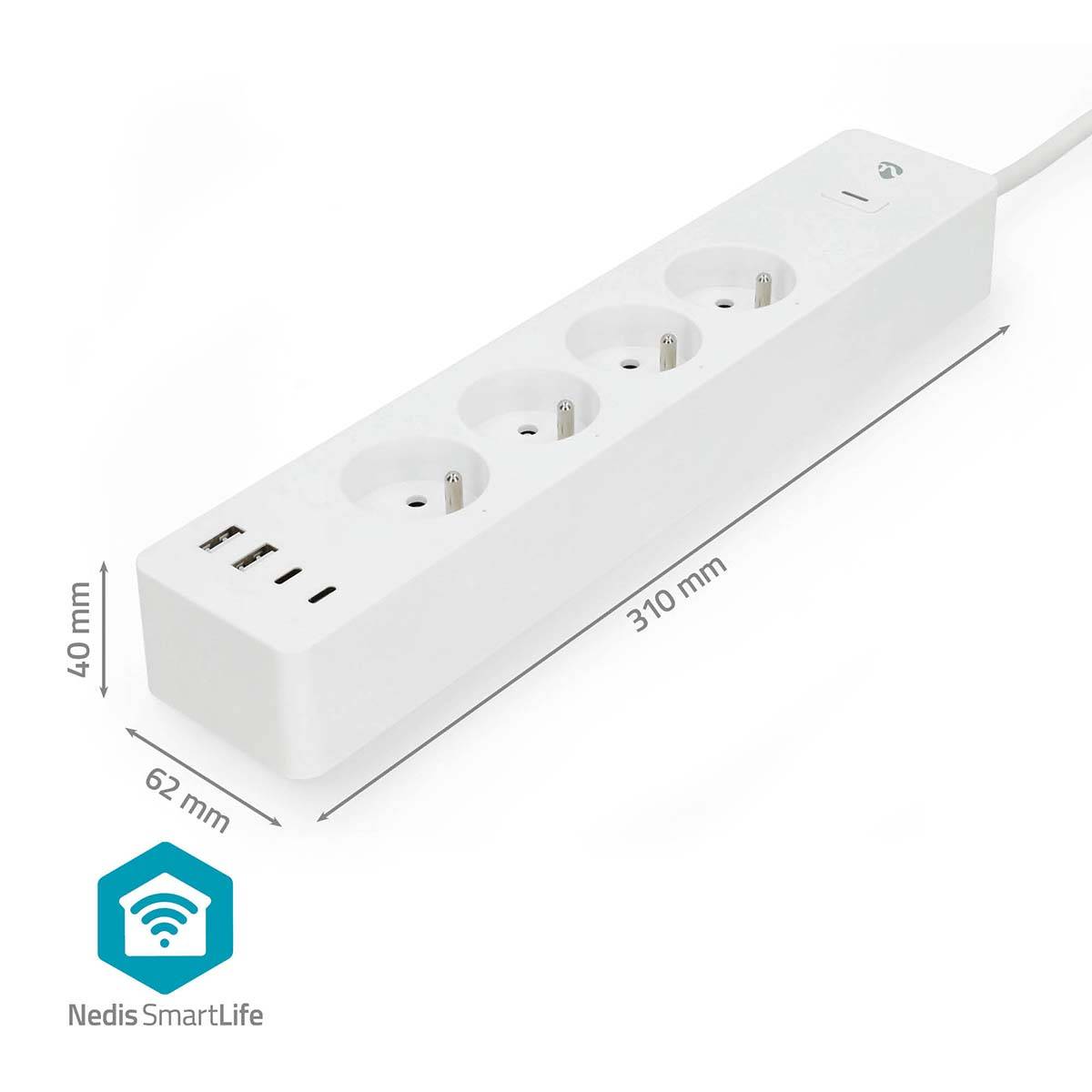 N WIFIP313EWT - Switchable WLAN socket strip 4-way 4x USB-4
