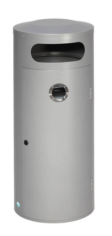Kombiascher, Volumen 90 Liter, Durchmesser 420 mm, Höhe 1245 mm, Einflügeltür, Farbe silber