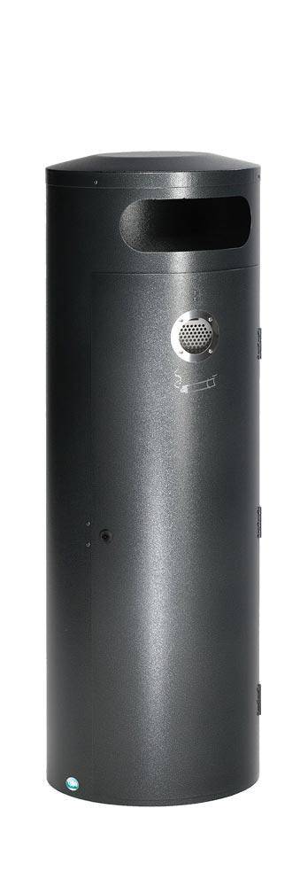 Kombiascher, Volumen 90 Liter, Durchmesser 420 mm, Höhe 1245 mm, Einflügeltür, Farbe antik-silber