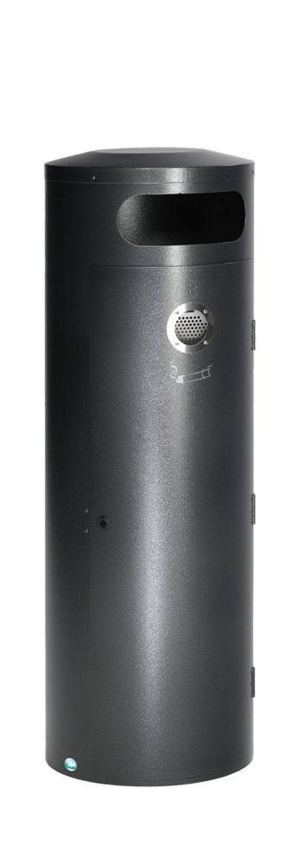 Kombiascher, Volumen 90 Liter, Durchmesser 420 mm, Höhe 1245 mm, Einflügeltür, Farbe antik-silber